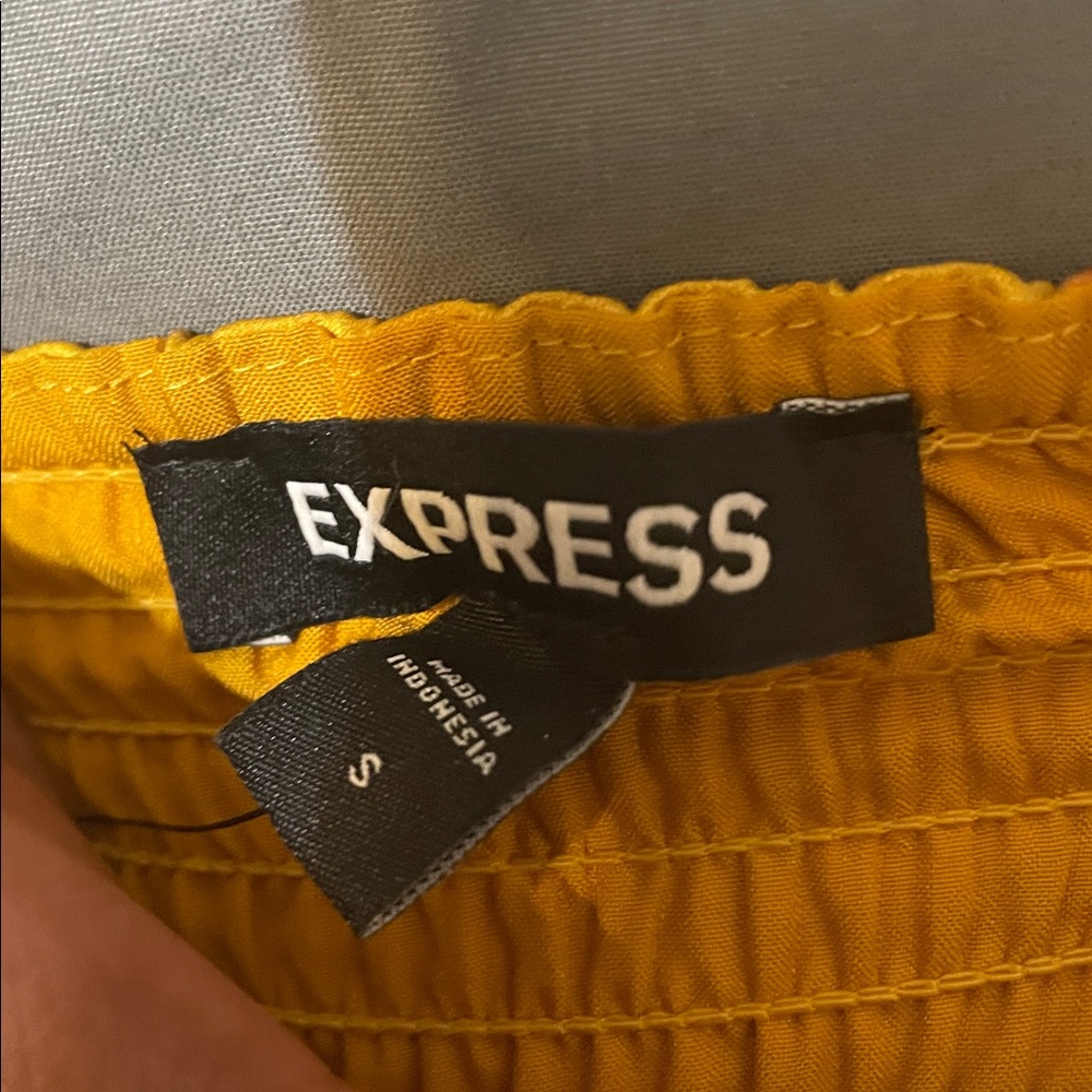 Express Mustard Strapless Top - Picture 2 of 3